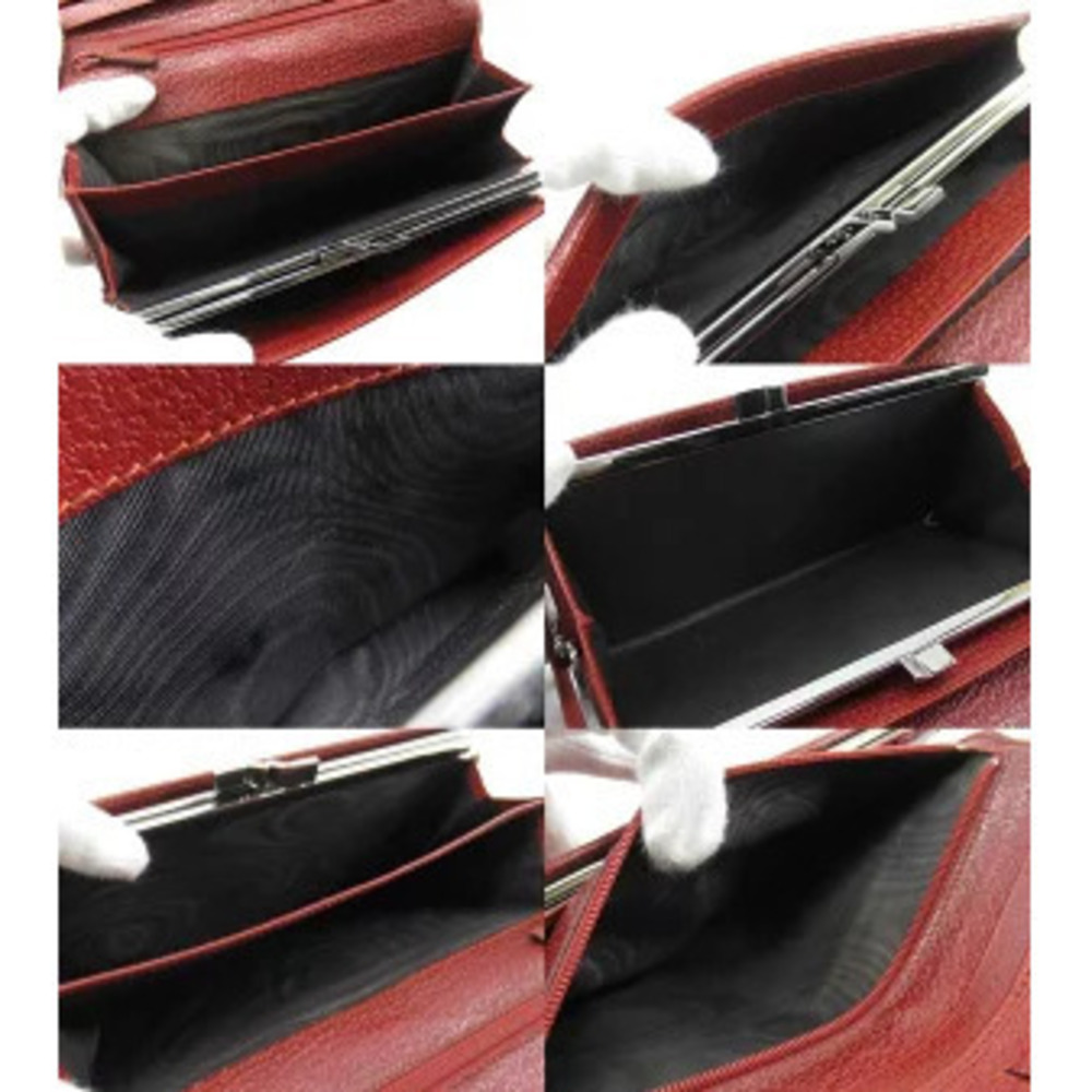 GUCCI GG Canvas Flap Wallet Clasp Closure Long Red - Picture 4 of 4